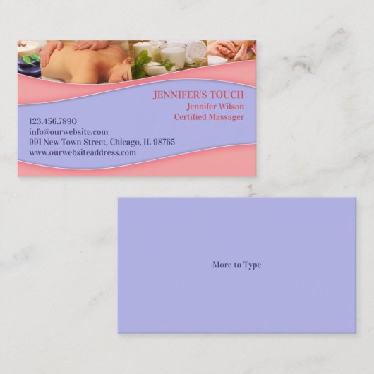 Carte de visite de massage de spa (Devant / Derrière)