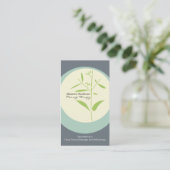 Carte de visite de massage en bambou Zen - Gris (Debout devant)