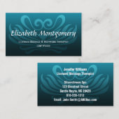 Carte de visite de massage professionnel bleu (Devant / Derrière)