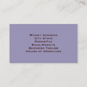 Carte de visite de massothérapeute (Dos)