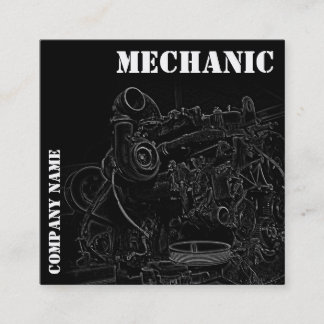Carte de visite de mécanicien de carré de moteur