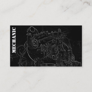 Carte de visite de mécanicien de carré de moteur