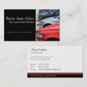 Carte de visite de mécanicien de ventes de voiture (Devant / Derrière)