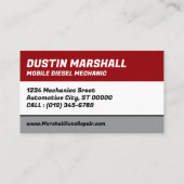 Carte de visite de mécanicien diesel (Dos)