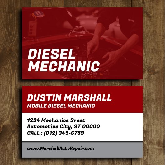 Carte de visite de mécanicien diesel