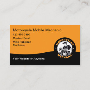 Carte de visite de mécanicien moto mobile