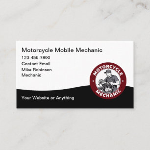 Carte de visite de mécanicien moto mobile