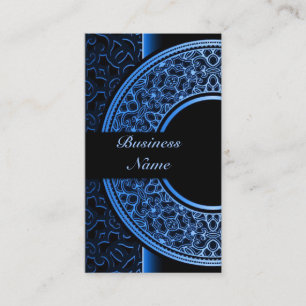 Carte de visite de médaillon bleu chic 4