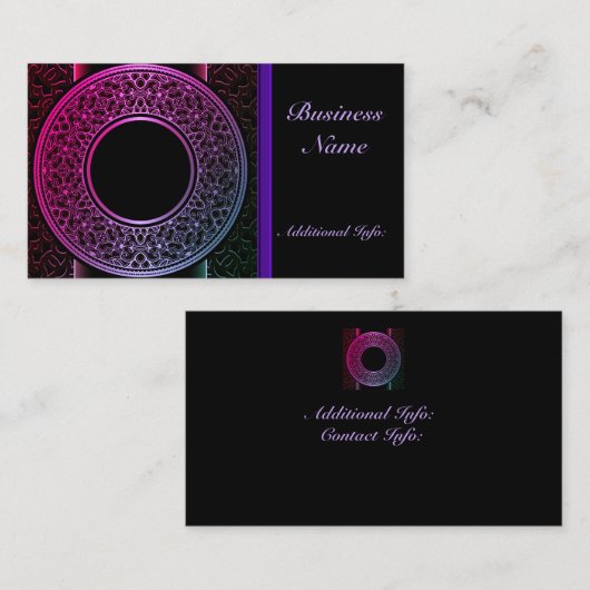 Carte de visite de médaillon coloré (Devant / Derrière)