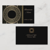 Carte de visite de médaillon d'or chic (Devant / Derrière)