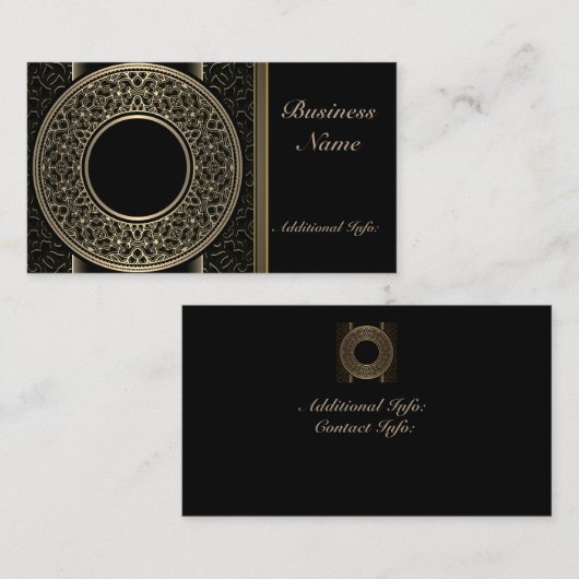 Carte de visite de médaillon d'or chic (Devant / Derrière)