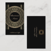 Carte de visite de médaillon d'or chic 2 (Devant / Derrière)