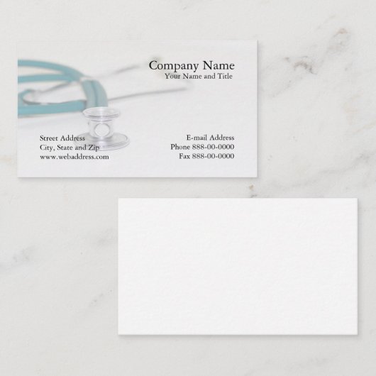 Carte de visite de médecin (Devant / Derrière)