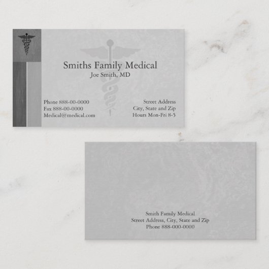 Carte de visite de médecin (Devant / Derrière)