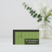 Carte de visite de médecin de famille - monogramme (Debout devant)