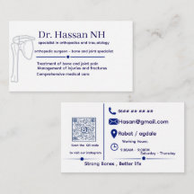 Carte de visite de médecin orthopédique moderne