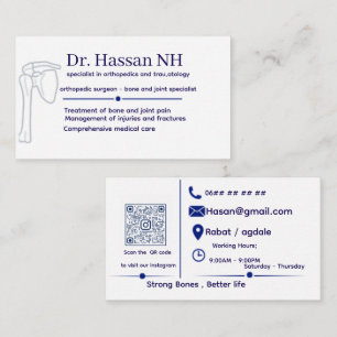 Carte de visite de médecin orthopédique moderne