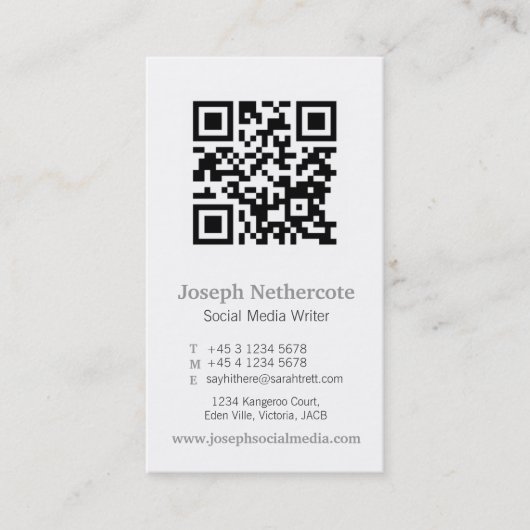Carte de visite de médias d'image de code de qr de (Devant)