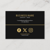 Carte de visite de médias sociaux de luxe noir et  (Devant)