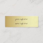 carte de visite de médias sociaux en or dégradé (Dos)