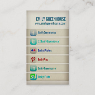 Carte de visite de médias sociaux Facebook Twitter
