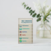 Carte de visite de médias sociaux Facebook Twitter (Debout devant)