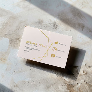 Carte de visite de médias sociaux rose subtil.