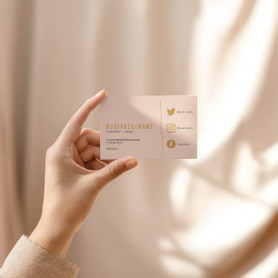 Carte de visite de médias sociaux rose subtil. aff