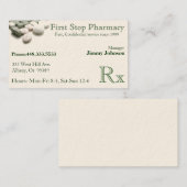 Carte de visite de médicament de pharmacien de (Devant / Derrière)