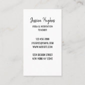 Carte de visite de méditation de Yoga (Dos)