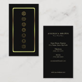 Carte de visite de méditation des chakras d'or (Devant / Derrière)