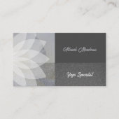 Carte de visite de méditation Lotus Yoga blanc apa (Devant)