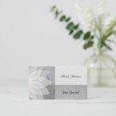 Carte de visite de méditation Lotus Yoga blanc apa (Debout devant)