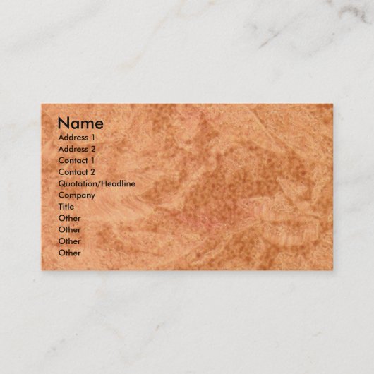 Carte de visite de mélange de cuivre (Devant)