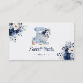Carte de visite de mélange floral bleu (Devant)