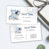 Carte de visite de mélange floral bleu