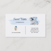 Carte de visite de mélange floral bleu (Dos)