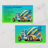 Carte de visite de mélangeur de béton et de ciment (Devant / Derrière)