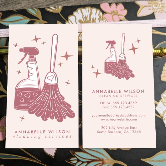 Carte de visite de ménage et de ménage professionn