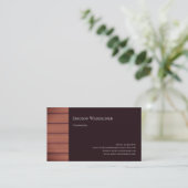 Carte de visite de menuiserie Brown bois (Debout devant)