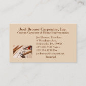 Carte de visite de menuiserie de Brouse (Dos)