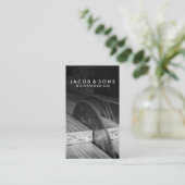 Carte de visite de menuiserie de charpentier (Debout devant)