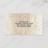 Carte de visite de menuiserie de construction (Dos)