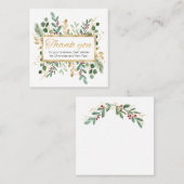 Carte de visite de Merci de feuillage d'or vert (Devant / Derrière)