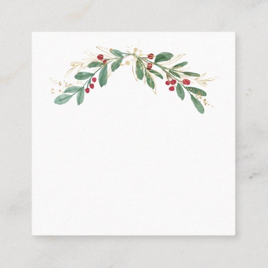 Carte de visite de Merci de feuillage d'or vert (Dos)