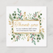 Carte de visite de Merci de feuillage d'or vert (Devant)