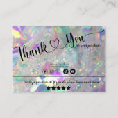 Carte de visite de Merci de l'angle d'iridescente (Devant)