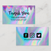 Carte de visite de Merci de séchoir holographique (Devant / Derrière)