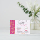 Carte de visite de Merci d'or rose chaud (Debout devant)