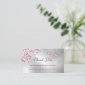 Carte de visite de Merci en fleurs de cerisier (Debout devant)